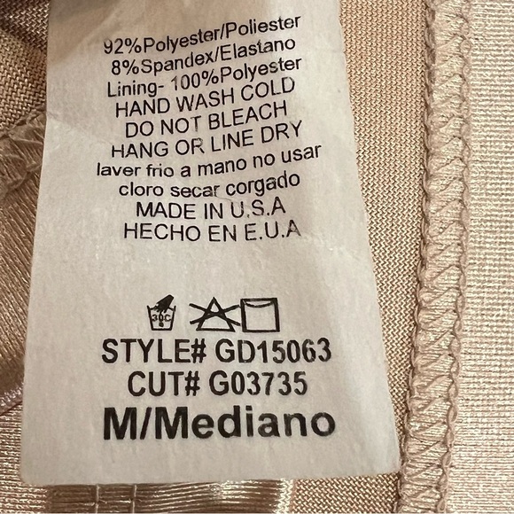 NWT Windsor Champagne Sequin Bodycon Dress Plunge Neckline Sleeveless Size M - Picture 8 of 9